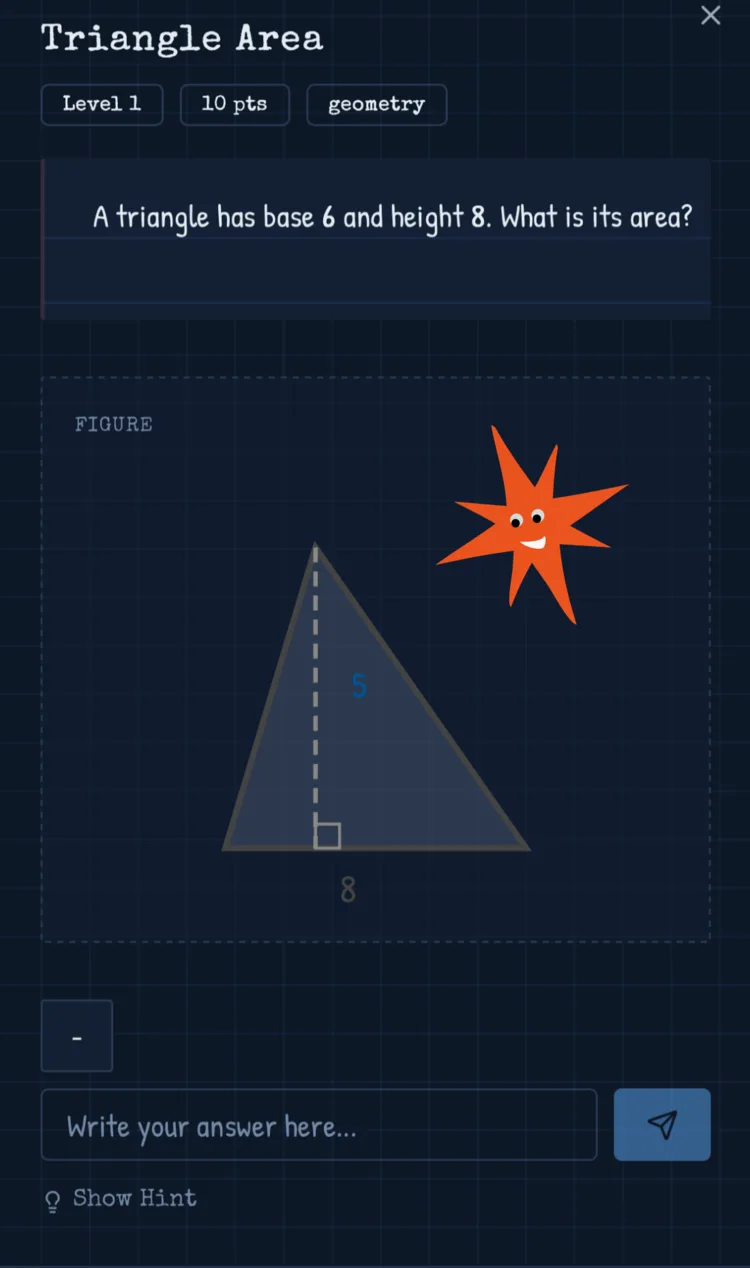 A geometry challenge with a diagram and answer box
